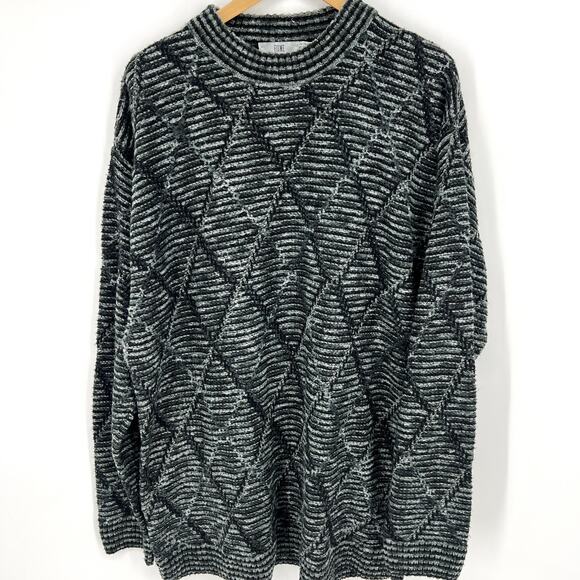 FIUME Made in Italy Vintage Mens Wool Blend Diamond Knit Sweater Size XXL - Picture 7 of 7